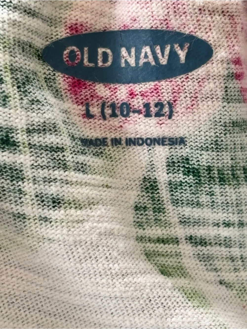 Old Navy Off-Shoulder Crop Top with Pink & Green Tropical Print GIRLS 10-12